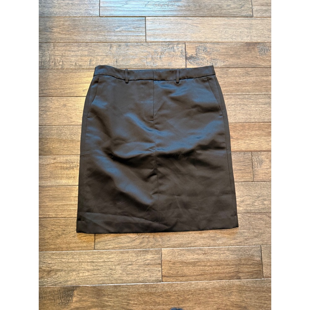 J.Crew Pencil Skirt Women 10 Black Satin Finish Professional Workwear BK0001 - Picture 1 of 9